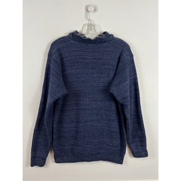 Vintage Northern Isles Sweater Men’s M Knit Blue Collared Preppy Academia Dad - Picture 2 of 6